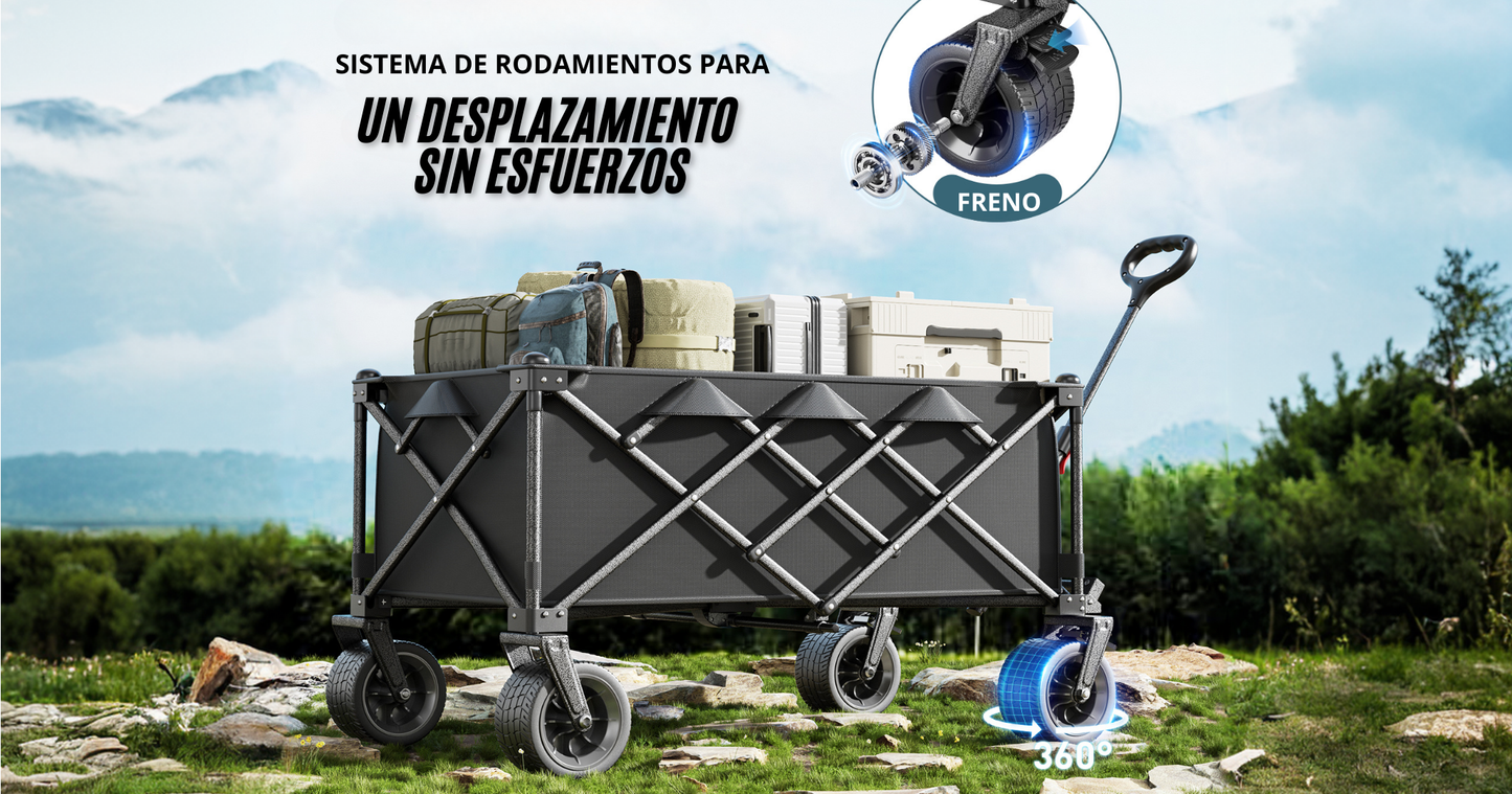 Carro Plegable Todoterreno Premium 200L - Resistente y Versátil