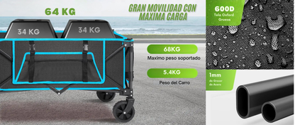 Carrito UltraPlegable con 150L-Tu aliado del dia a dia