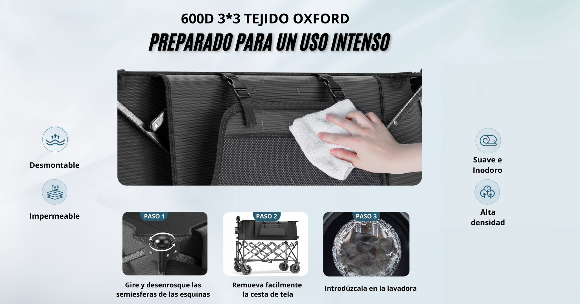 Carro Plegable Todoterreno Premium 200L - Resistente y Versátil