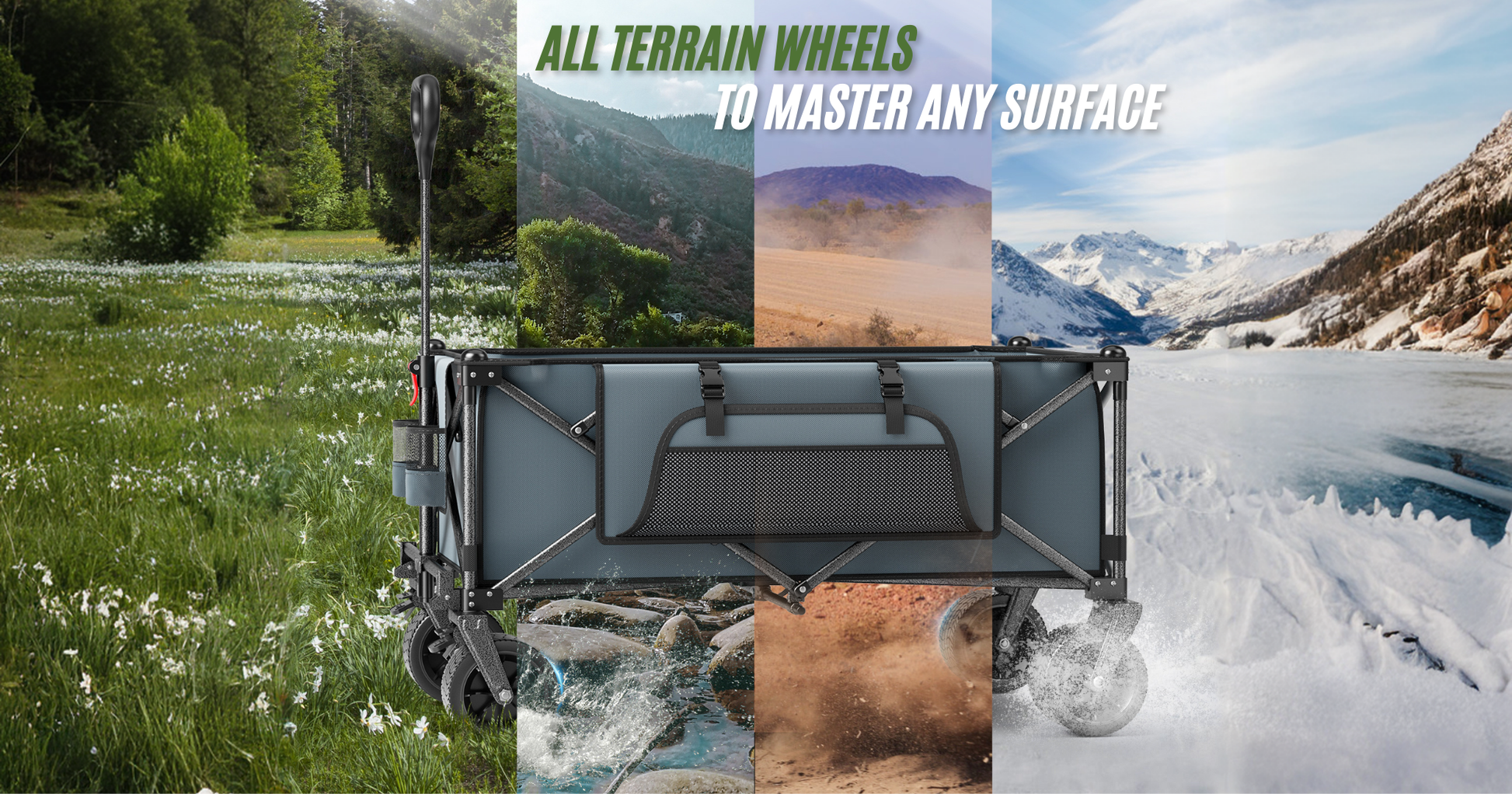 Premium 200L All-Terrain Folding Cart - Resistant and Versatile